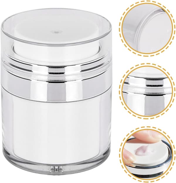 Luftløse pumpekrukker 2 stk 15 ml fuktighetskremdispenserflasker push lotionbeholder