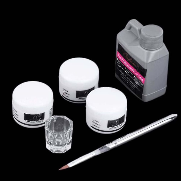 Bærbart Nail Art Tool Kit Sett Crystal Powder Flytende fat