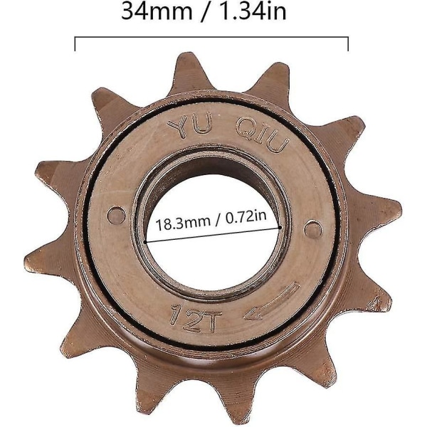 Sykkel stål indre diameter 34mm 12 tann svinghjul 12t stort hull svinghjul 12 tann frihjul tilbehør