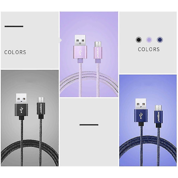 Wopow LB103 Hurtiglading Micro USB-datakabel