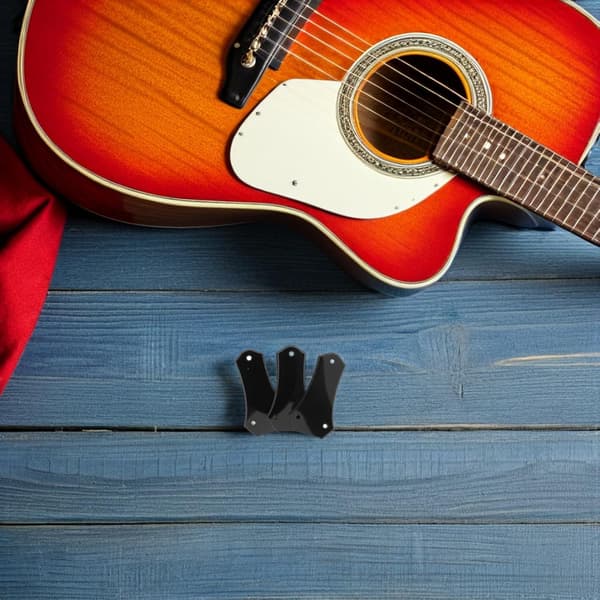 3 stk. sorte plastik guitarhalsstangsdæksler med skruer