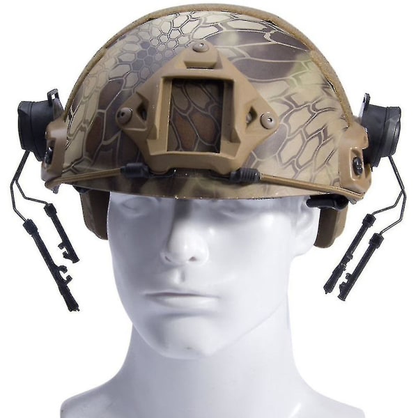 Tactical Fast Rail Mounts Headset Rail Adter Headsethållare Shooting Helmet 360 Rotation Helmet1par-brun