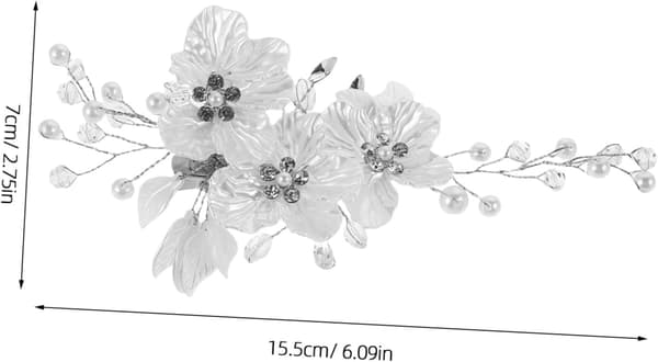 2 stk. Perle Hårpynt Brudeblomst Hårnåle Rhinestone Bryllupshår Tilbehør