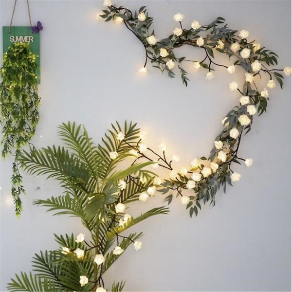 6m kunstige planter LED-streng Lysegrønt Blad Ivy Vine Bryllup