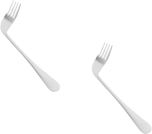 2 stk buet gaffel for eldre pasienter Vinklet spisebestikk Selvmating Bestikk for eldre mann