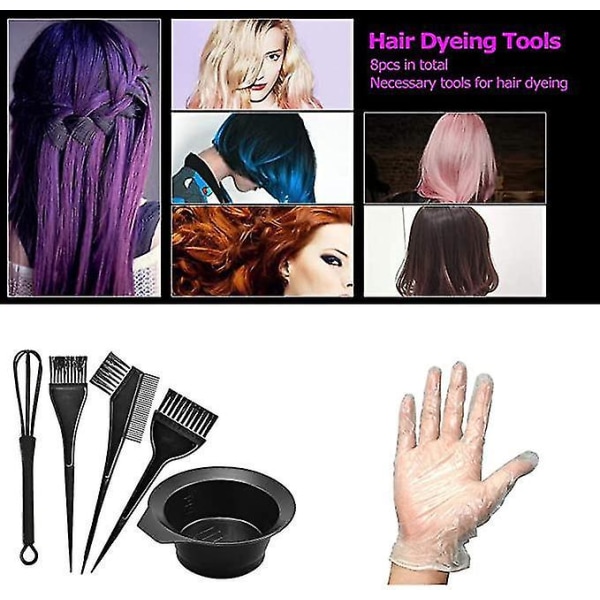 7 kpl Salon Hair Dye Tool Set Harja Kulho Hiusten värjäys