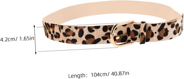 Leopardmönstrat Högmidjebälte Elegant Fuskmidjeband med Spänne Trendig Djurmönstrad Accessoar