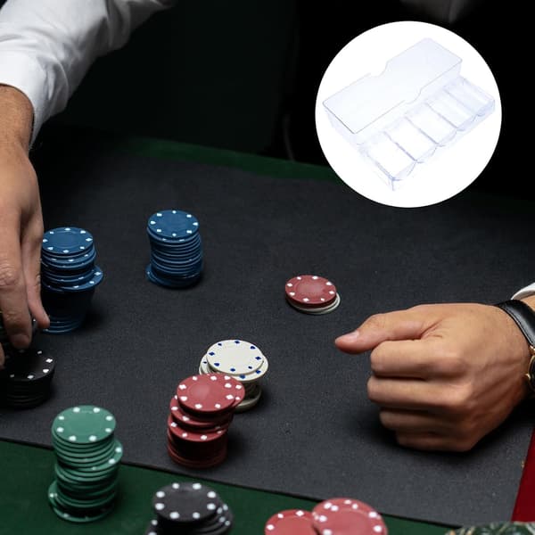 Mahjong Chips Opbevaringsboks med låg, Ps Materiale Organizer Etui til 100 Stykker