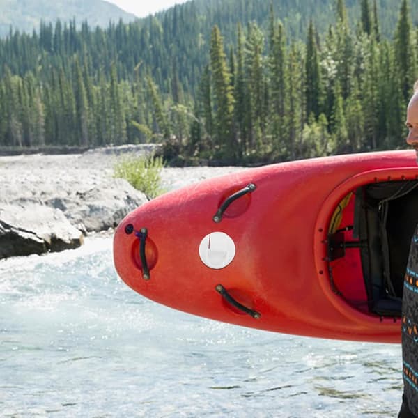 8 stk. hvide D-ring-lapper i plast til oppustelige paddleboards og kajakker