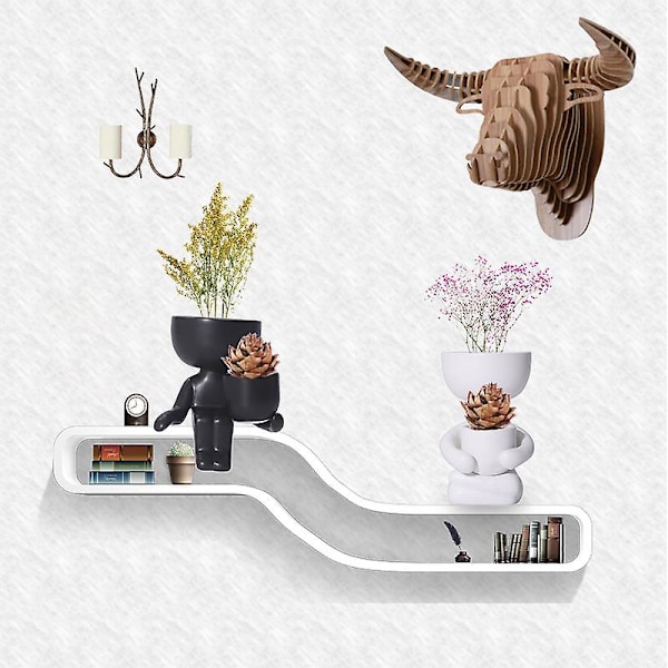 Keramisk Sukkulent Vase Kreativ Menneskeformet Liten Keramisk Blomsterpotte Hvit