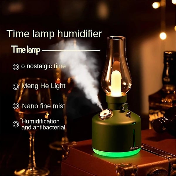 Luftfukter Retro Lampe Usb 7 Farger Aromaterapi Trådløs