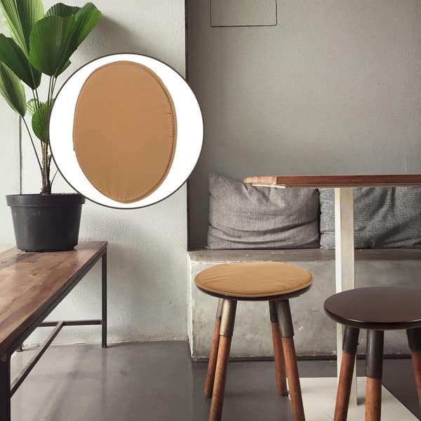 Stolputer til spisestoler, runde 38 cm diameter, tykk svampesetepute med stropper