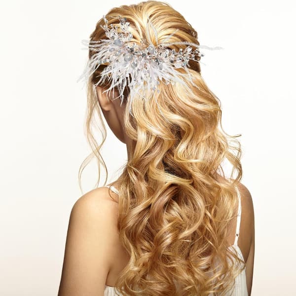 Diamantinfattad Kristall Hårklämma Brudhåraccessoar Rhinestone Hårprydnad