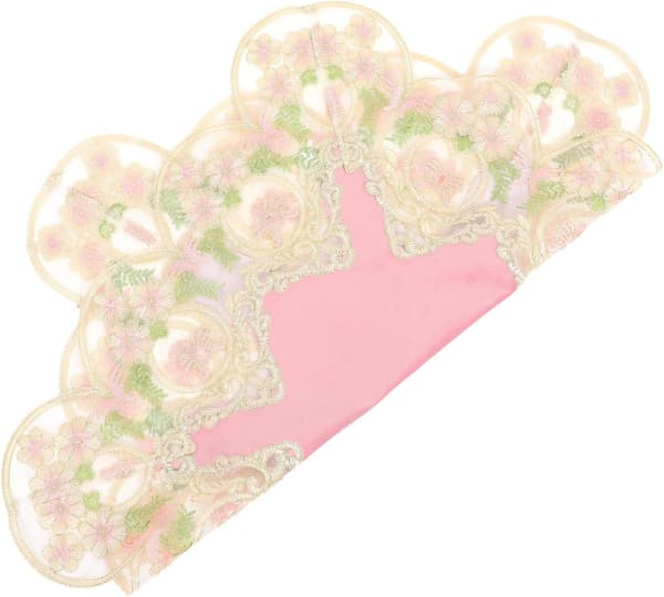 Firkantet duk Duk med blonde Rosa polyesterfiber Blonde Elegant bordtrekk