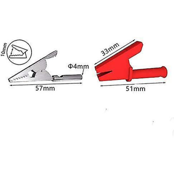 Metallkrokodilleklemmer 20A 4mm Bananplugg Testledning