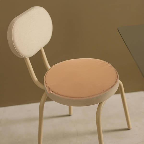 Stolputer til spisestoler, runde 38 cm diameter, tykk svampesetepute med stropper