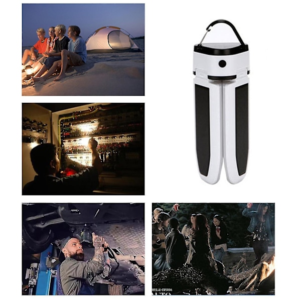 Solcelled Campinglys Trebladet Stall Lys Utendørs USB Multifunksjonell Magnet Nødlys
