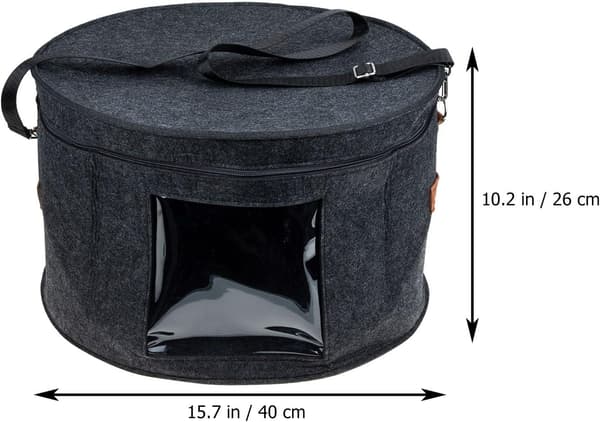 Filt Hatteetui Multifunktionel Opbevaring Pladsbesparende Hatteæske med Låg Mørkegrå 40x26cm