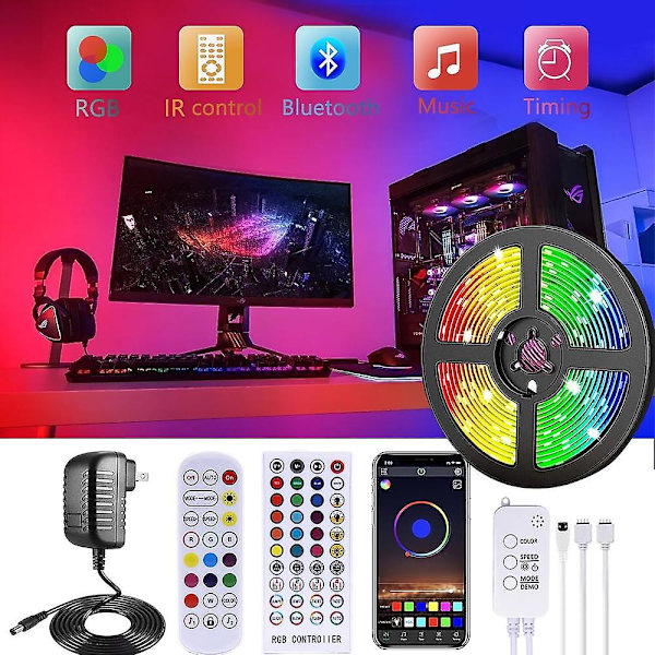 LED-älynauhat 20m RGB Musiikki Synkronointi Vedenkestävä