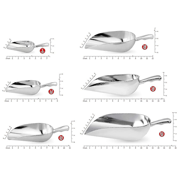 Enkelstycke Gjutaluminium Rund Botten Bar Ismjöl Verktygsskopa, 24-ounce, Silver (endast handtvätt) (shikai)-yuhao