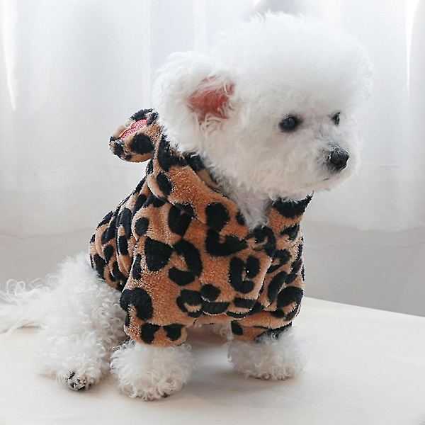 Leopard Hundehættetrøje, Hundehættetrøjer, Hunde Halloween Tøj, Pullover Hundejakke, Hyggeligt Hundeoutfit, Hundejakke Med Hætte, Kæledyr Hundejakker, Vinter Varmt Kæledyrstøj, Bomuld Hundejakke Til Mellemstor Hund, Hunde Tøj Jakker, Vinter Kæledyrstøj, Hunde Tøj Om Vinteren, Kæledyr Hundejakke Glat Knap, Nem At Bære Fleece, Glat Stof, Plysset Varm, Blød Og Hudvenlig, Delikat For Behagelig.