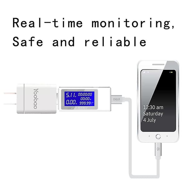 Usb-tester Digital Voltmeter Strøm Spenning Lader Kapasitet Detektor Indikator