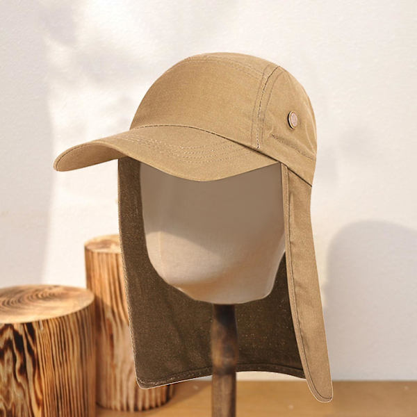 Toppad keps unisex andningsbar utrymmesbesparande tvättbar hopfällbar bärbar basebollkeps nackskydd camping klätterhatt för resor（Armégrön）
