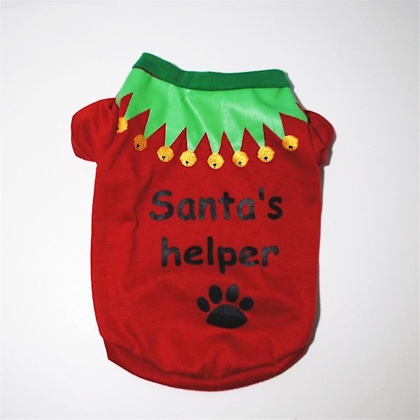Kläder för hundar Jul kläder klassisk bomull t-shirt Teddy Bear Beauty(S)röd