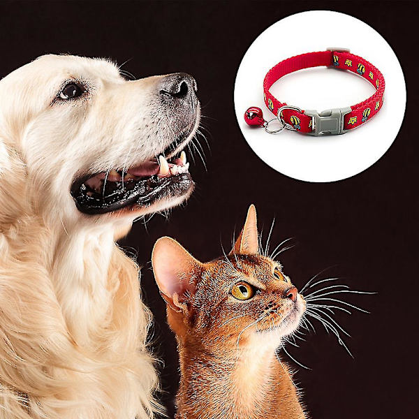 Kattkrage med bjällra accessoar justerbar kaninkrage krage saknas（röd）