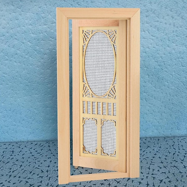 1:12 Trä Mini Dockhus Tillbehör Trä Ihålig Dörr Modell För Dockor