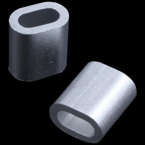 2mm aluminium dobbelt hull ståltau klemme Clip Hylse 80 stk