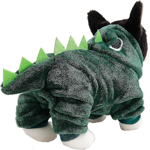 Valpkläder, vinterhundkläder, varma korallfleece-hundkläder, fleece, vinter, söt, dinosaurie, gör