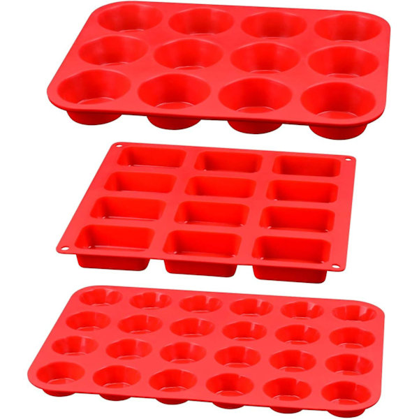 Silikon Muffinform - Silikonformar inklusive Mini 24 koppar, Regular 12 koppar
