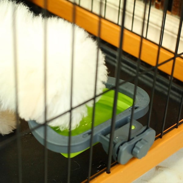 Husdjursskål Hund och katt universell hängande bur hängande fast hundskål kompletterande matskålgrön