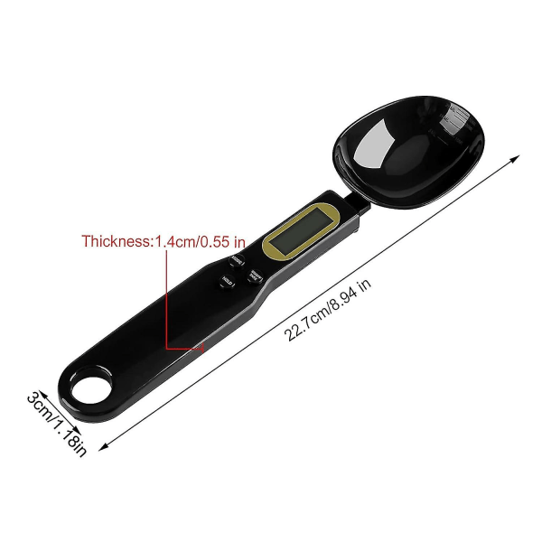 Digitaalinen lusikka-asteikko 500g/0.1g Digitaalinen ruoka lusikka LCD-näyttö Digitaalinen asteikko Elektroninen mittaus Kitc SXXJ