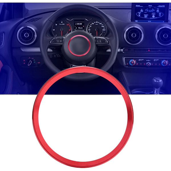 Aluminiumlegering Bilratt Ring Cover Trim för Audi A1 A3 A4 A5 A6 Q3 Q5 Röd