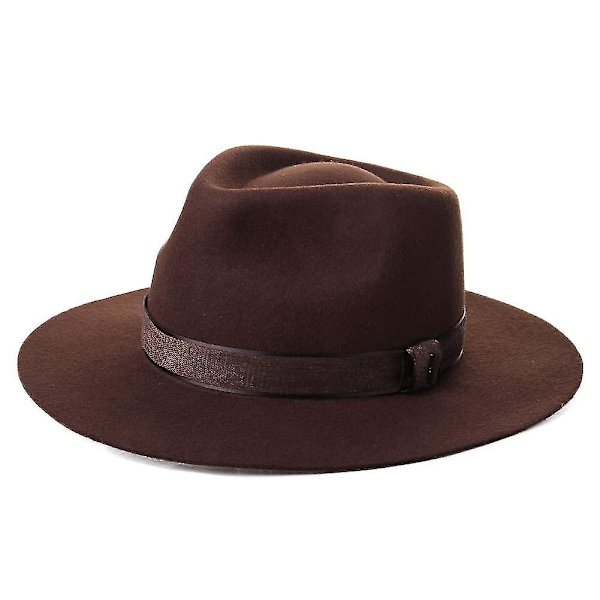 2023 - Gatsby Gangster Fedora Vinter Derby Hat（Brun）
