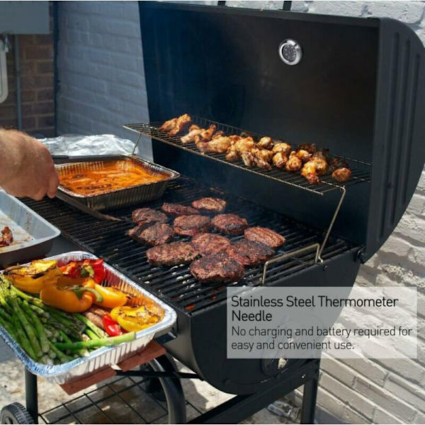 Grilltermometer i rostfritt stål, grillverktyg i rostfritt stål, grilltermometer, temperaturmätare
