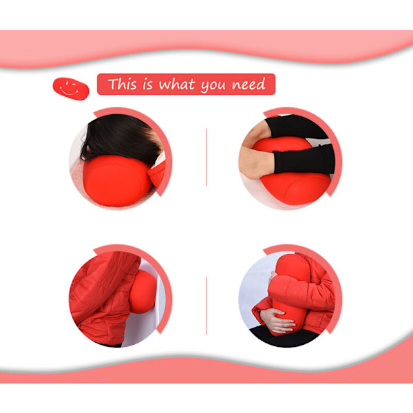 Micro Mini Microbead Back Pillow Roll Kuddkudde Resa Hem Sova Nackstöd Röd