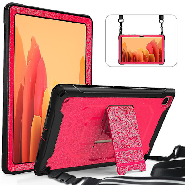 Shiny Surface Etui til Samsung Tab A7 10,4 Tommer Med Aftagelig Skulderrem, Justerbart Stativ, Opbevaringspose, Fuld Beskyttelse