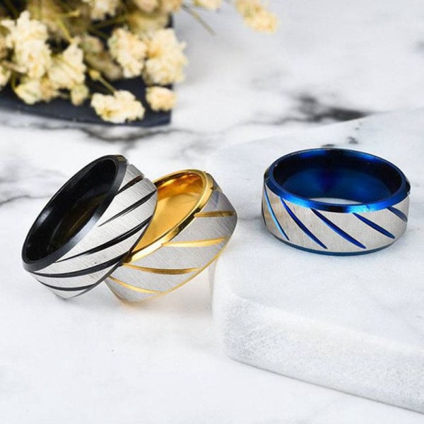 Blårandig ring för män och kvinnor Guld 8#