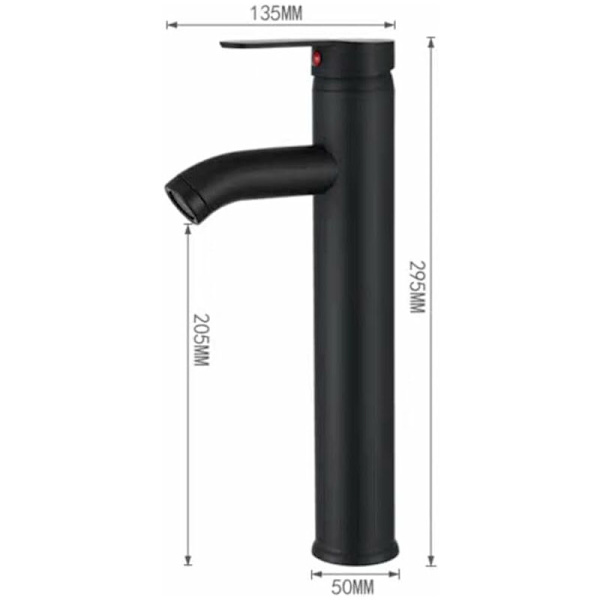 Enkelhålsblandare, Badrumskran, Svart Toalettkran, Högkvalitativ Kran, Slitstark Badrumskran, Lämplig för Innerdiameter 32mm-42mm