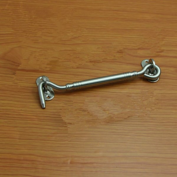 Storm Hooks, Rostfria Dörrkrokar, Flerfunktionskrokar för Skjul Dörr, Garage Dörr, Fönster, Stuga, 6\" 2 Pack