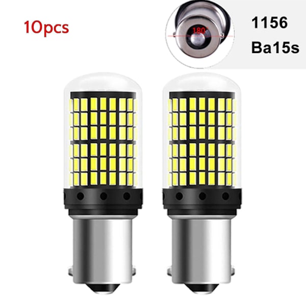 10 kpl 3014 144smd Canbus 1157 Bay15d P21w 1156 Ba15s Bau15s Py21w T20 7440 7443 W21w Led-polttimot Auto