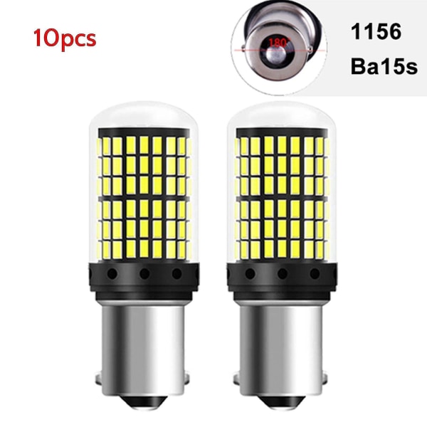 10 stk. 3014 144smd Canbus 1157 Bay15d P21w 1156 Ba15s Bau15s Py21w T20 7440 7443 W21w LED-pærer til bil