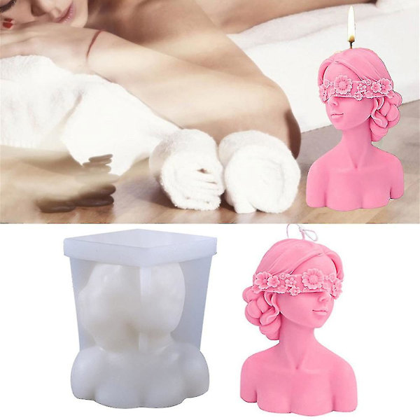 Blindfolded Girl Candle Silicone Mold 3d Body Mould Making Diy Craft Resin Casting