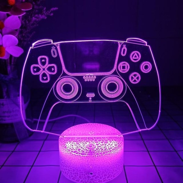 Ps4 /ps5 / Ps3 Gamepad Controller 3d Nattlampa 16 Färgförändrande Skrivbordslampor Gamer Rumdekor Led Set Up Ljus För Playstation4 Festival Födelsedagspresenter För Pojkar Män Barn