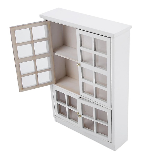 1:12 Dockhus Miniatyr i Trä Två Lager Display Skåp Bokhylla för Dockor