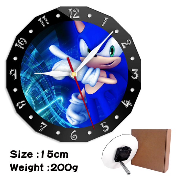 Creative Novelty Sonic the Hedgehog väggklocka Enkel klocka CWSNK-36