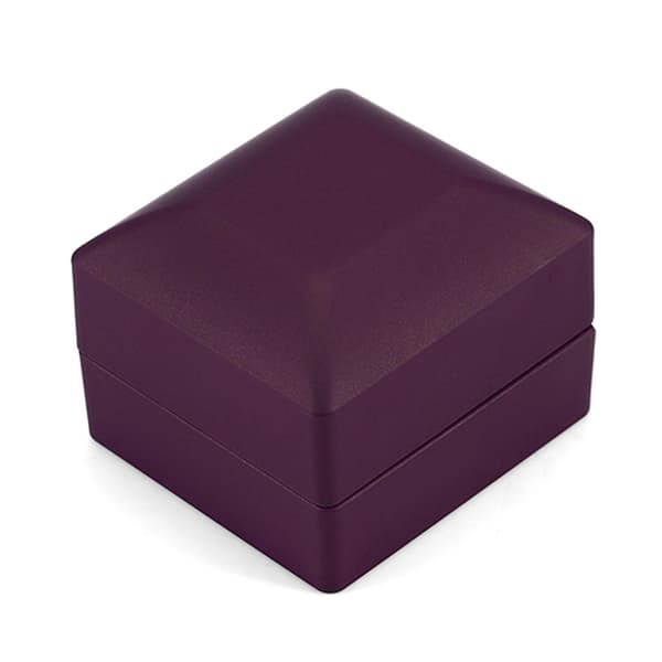 Trendig LED-upplyst ringförvaringslåda smyckesdisplayfodral present lila